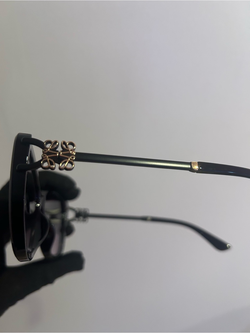 Black Frame Sunglasses with Purple Gradient Lenses - Women